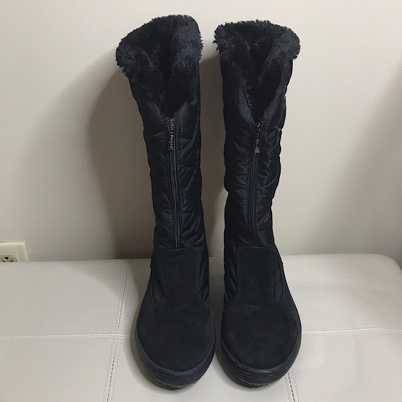 PAJAR Talia Black Boot Front Zip Faux Fur Size 39 - Picture 3 of 13